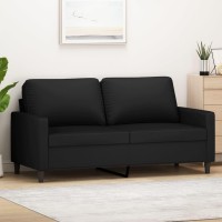 vidaXL 2-Seater Sofa Black 55.1