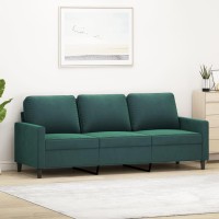 vidaXL 3-Seater Sofa Dark Green 70.9