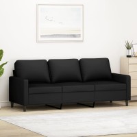 vidaXL 3-Seater Sofa Black 70.9