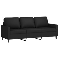 vidaXL 3-Seater Sofa Black 70.9