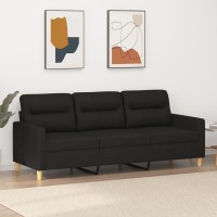 vidaXL 3-Seater Sofa Black 70.9