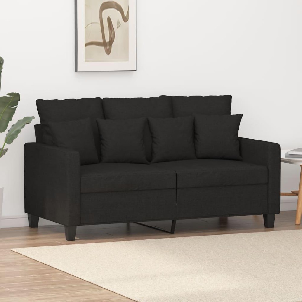 vidaXL 2-Seater Sofa Black 47.2