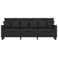 vidaXL 3-Seater Sofa Black 70.9