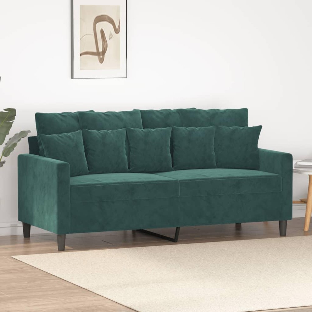 vidaXL 2-Seater Sofa Dark Green 55.1