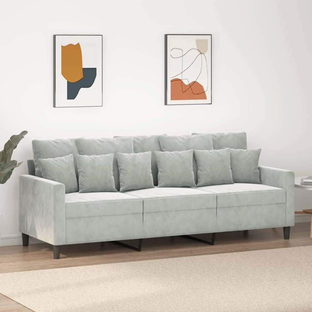 vidaXL 3-Seater Sofa Light Gray 70.9