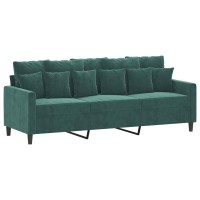 vidaXL 3-Seater Sofa Dark Green 70.9