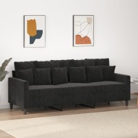 vidaXL 3-Seater Sofa Black 70.9