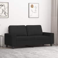 vidaXL 2-Seater Sofa Black 55.1