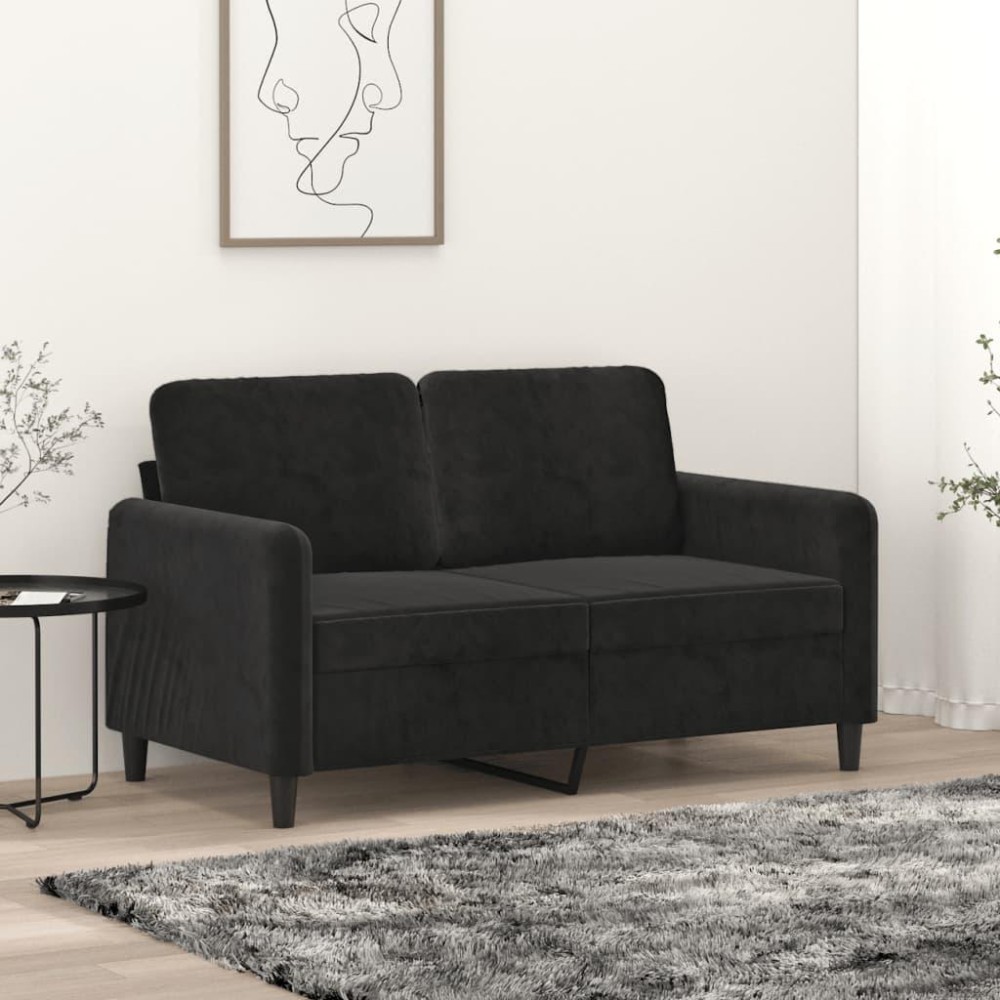 vidaXL 2-Seater Sofa Black 47.2