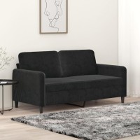 vidaXL 2-Seater Sofa Black 55.1