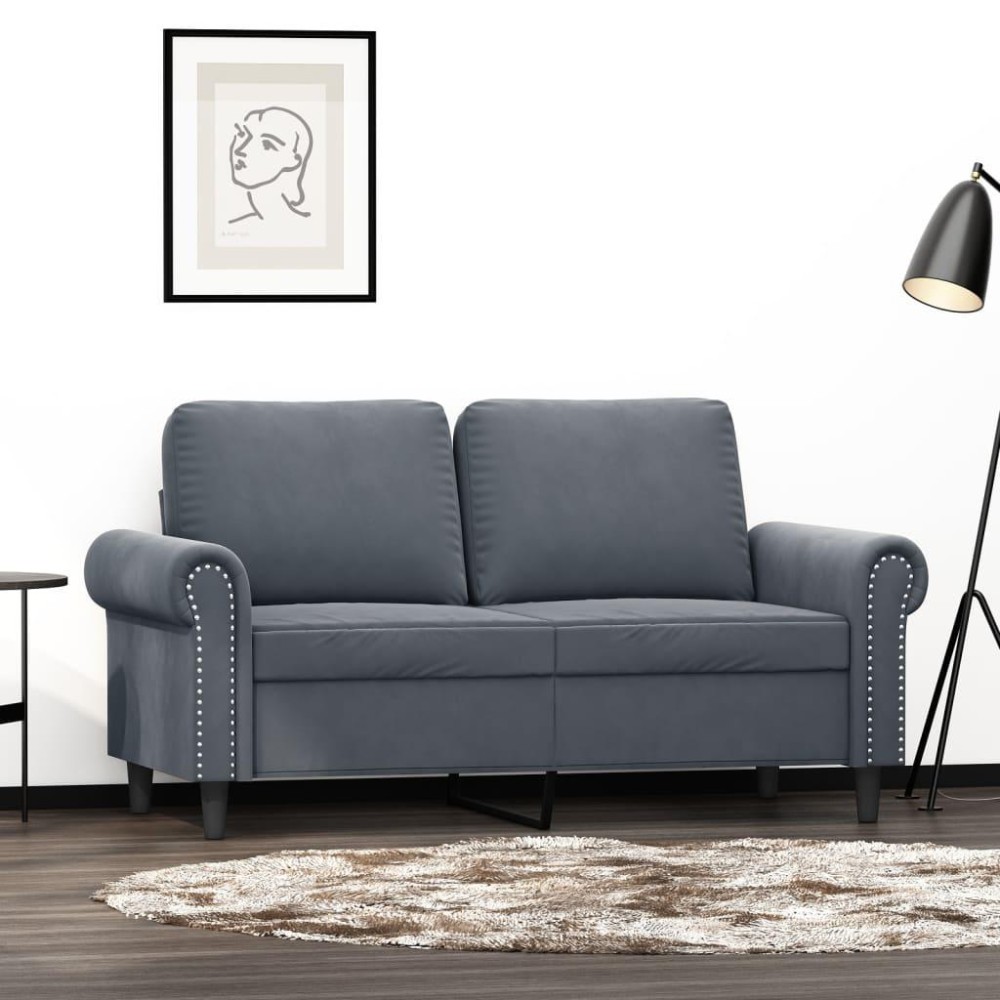 vidaXL 2-Seater Sofa Dark Gray 47.2