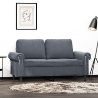 vidaXL 2-Seater Sofa Dark Gray 47.2