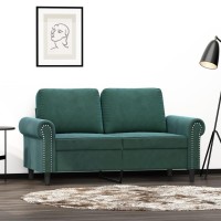 vidaXL 2-Seater Sofa Dark Green 47.2