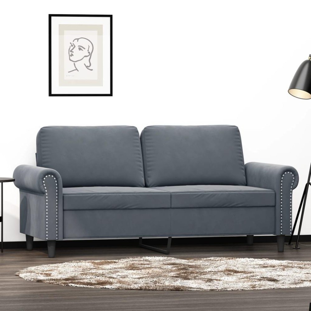 vidaXL 2-Seater Sofa Dark Gray 55.1