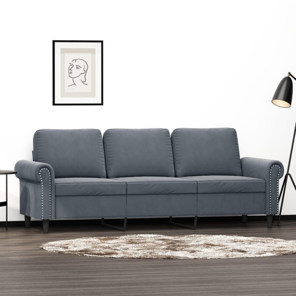 vidaXL 3-Seater Sofa Dark Gray 70.9