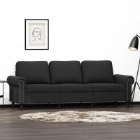 vidaXL 3-Seater Sofa Black 70.9