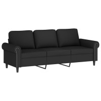 vidaXL 3-Seater Sofa Black 70.9