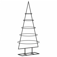 vidaXL Metal Christmas Tree for Decoration Black 35.4