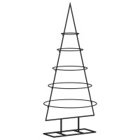 vidaXL Metal Christmas Tree for Decoration Black 35.4