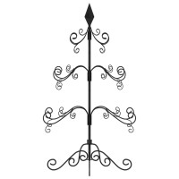 vidaXL Metal Christmas Tree for Decoration Black 35.4