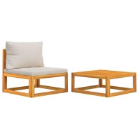 Vidaxl 2 Piece Patio Sofa Set With Cushions Solid Wood Acacia
