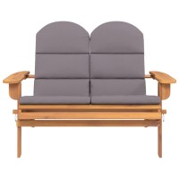 vidaXL Adirondack Patio Bench with Cushions 49.6