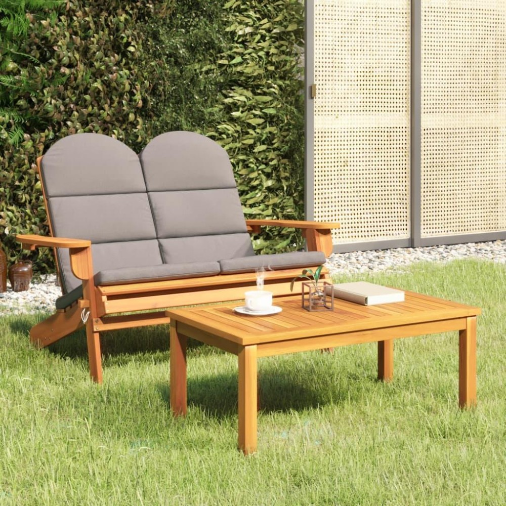 vidaXL 2 Piece Adirondack Patio Lounge Set Solid Wood Acacia