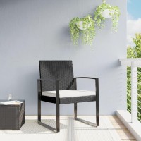 Vidaxl Patio Dining Chairs 2 Pcs Black Pp Rattan