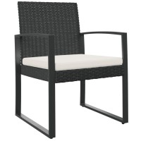 Vidaxl Patio Dining Chairs 2 Pcs Black Pp Rattan