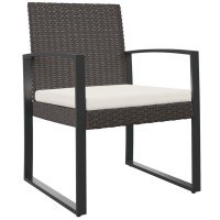 Vidaxl Patio Dining Chairs 2 Pcs Brown Pp Rattan