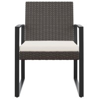 Vidaxl Patio Dining Chairs 2 Pcs Brown Pp Rattan