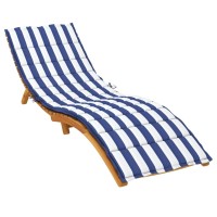 vidaXL Sun Lounger Cushion Blue&White Stripe Oxford Fabric