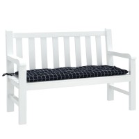 Vidaxl Garden Bench Cushion Black Check Pattern 47.2X19.7X2.8 Fabric