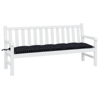 vidaXL Garden Bench Cushion Black Check Pattern 70.9