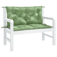 Vidaxl Garden Bench Cushions 2Pcs Leaf Pattern 39.4X19.7X2.8 Fabric