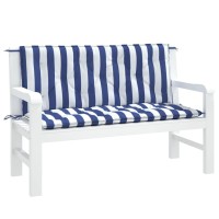 Vidaxl Garden Bench Cushions 2Pcs Blue&White Stripe 47.2X19.7X2.8 Fabric