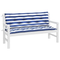 Vidaxl Garden Bench Cushions 2Pcs Blue&White Stripe 59.1X19.7X2.8 Fabric