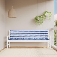Vidaxl Garden Bench Cushions 2Pcs Blue&White Stripe 78.7X19.7X2.8 Fabric