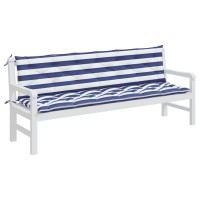 Vidaxl Garden Bench Cushions 2Pcs Blue&White Stripe 78.7X19.7X2.8 Fabric
