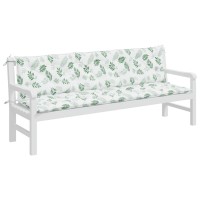Vidaxl Garden Bench Cushions 2Pcs Leaf Pattern 78.7X19.7X2.8 Fabric