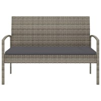 Vidaxl Patio Bench With Cushion Gray 41.3 Poly Rattan