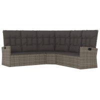 Vidaxl 2 Piece Patio Lounge Set With Cushions Gray Poly Rattan