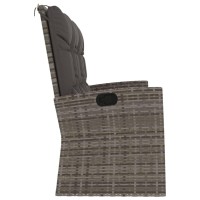 vidaXL Reclining Patio Bench with Cushions Gray 68.1