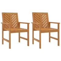 Vidaxl Patio Dining Chairs 2 Pcs Solid Wood Acacia