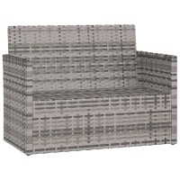 Vidaxl Patio Bench With Cushions Gray 41.3 Poly Rattan