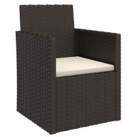 Vidaxl Patio Armchair With Cushion Black Poly Rattan