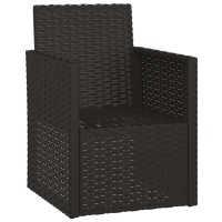 vidaXL Patio Armchair with Cushions Black Poly Rattan