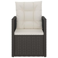 vidaXL Patio Armchair with Cushions Black Poly Rattan