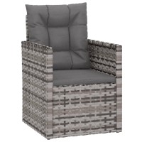 Vidaxl Patio Armchair With Cushions Gray Poly Rattan