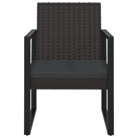 vidaXL Patio Armchair with Cushion Black Poly Rattan